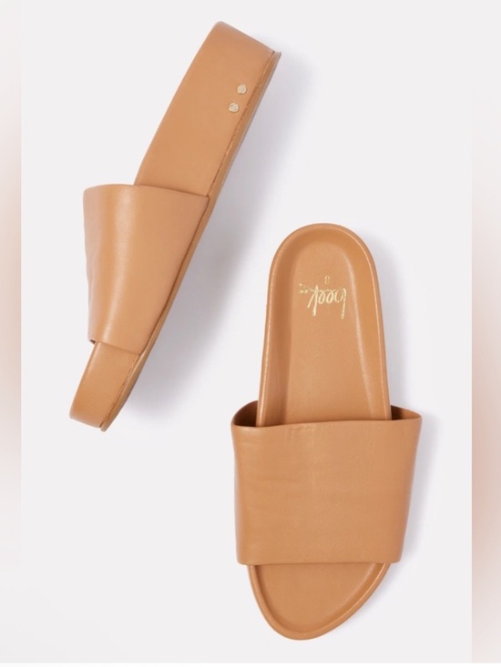 beek Shoes - Beek Pelican Slide Sandals Honey Leather Size 9 10 NEW